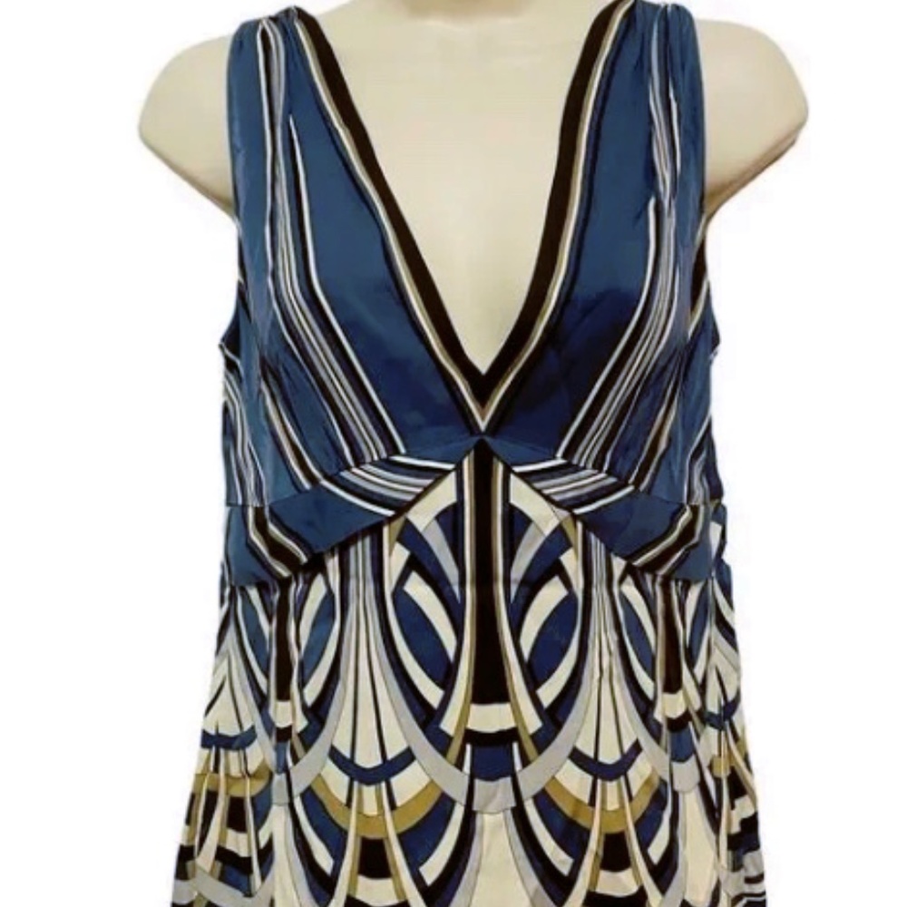 Elie Tahari Silk Abstract Sleeveless Blouse